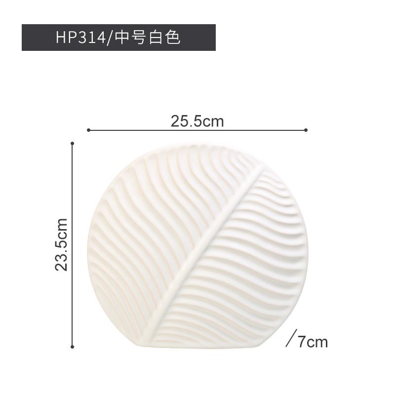 European Ceramic Vase Living Room Decoration Flower Arrangement Vase Desktop Creative Green Leaf Flower Arrangement Ornament