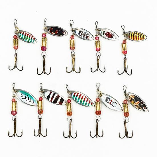 30Pcs Jig Spinner Bait Kit Sharp Hook Design Mini Size Portable Rotating Spinner Fishing Lures Topwater Lures