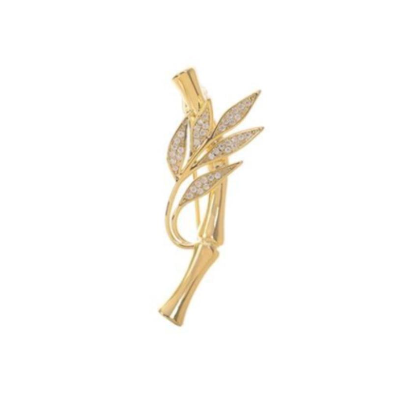 1Pc Creative Bamboo Brooch Fashionable and Exquisite Pin Charm Trend Shining Jewelry Accessories Party Festival Gift Souvenir