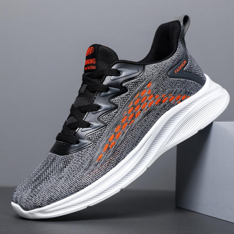 

Нове чоловіче спортивне взуття дихаюче взуття з сітки з мухотканини та повітряною подушкою модне універсальне взуття для бігу повсякденне спортивне взуття 44 сірий колір