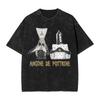 Washed T Shirt Angine De Poitrine Metal Band Hip Hop Vintage T-Shirt Oversize Streetwear Graphic Printed Tee Shirt for Men Women