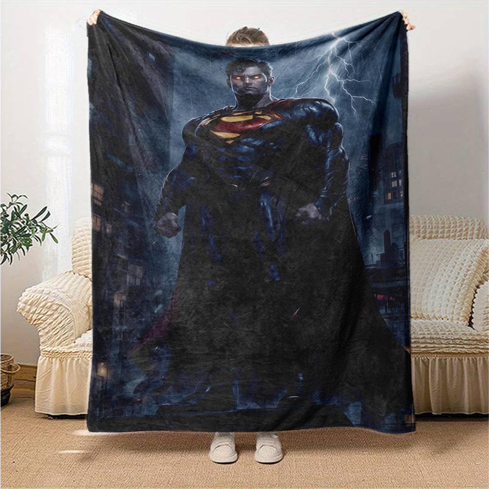 1pc Superman Lightning Flannel Blanket Soft Warm Throw for Home, Office, Travel, All-Season Cozy Bedding Gift L1418