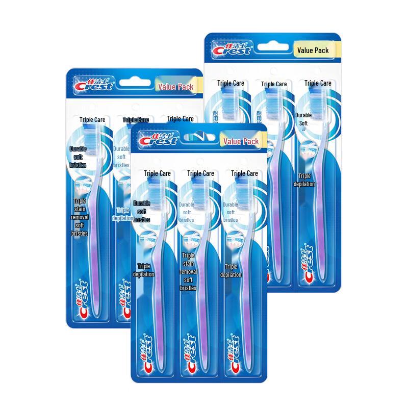 Crest Triple Care Soft Bristle Adult Toothbrush 9-Pack