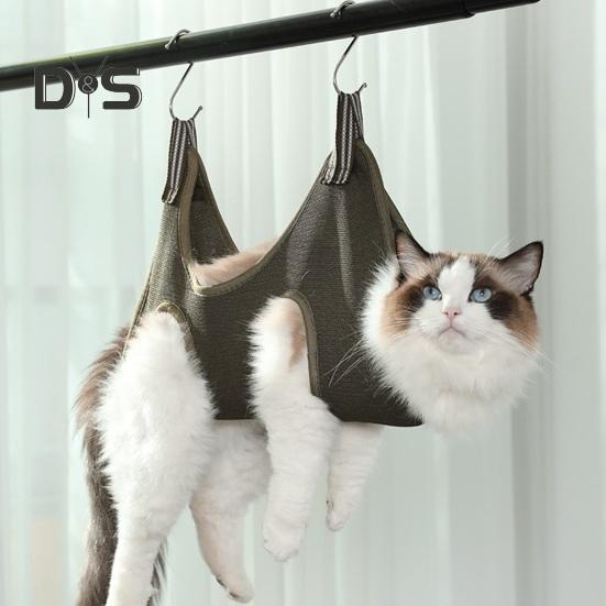 Dog Grooming Hammock for Pet Nail Trimming Care Breathable Mesh Cat Dog Grooming Helper with Nail Clippers Ideal for Small Medium Pets