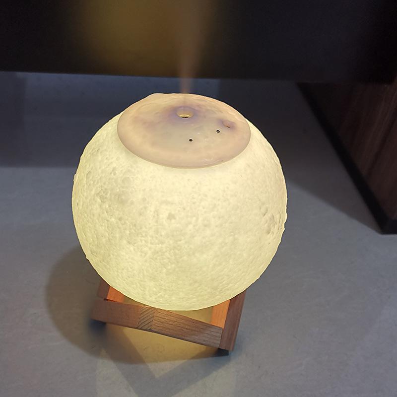 Umidificator cu lampă de lună 3D cu lumină de noapte LED, difuzor de aromă cu ceață rece pentru dormitor, birou, cameră pentru bebeluși, yoga, spa, cadouri