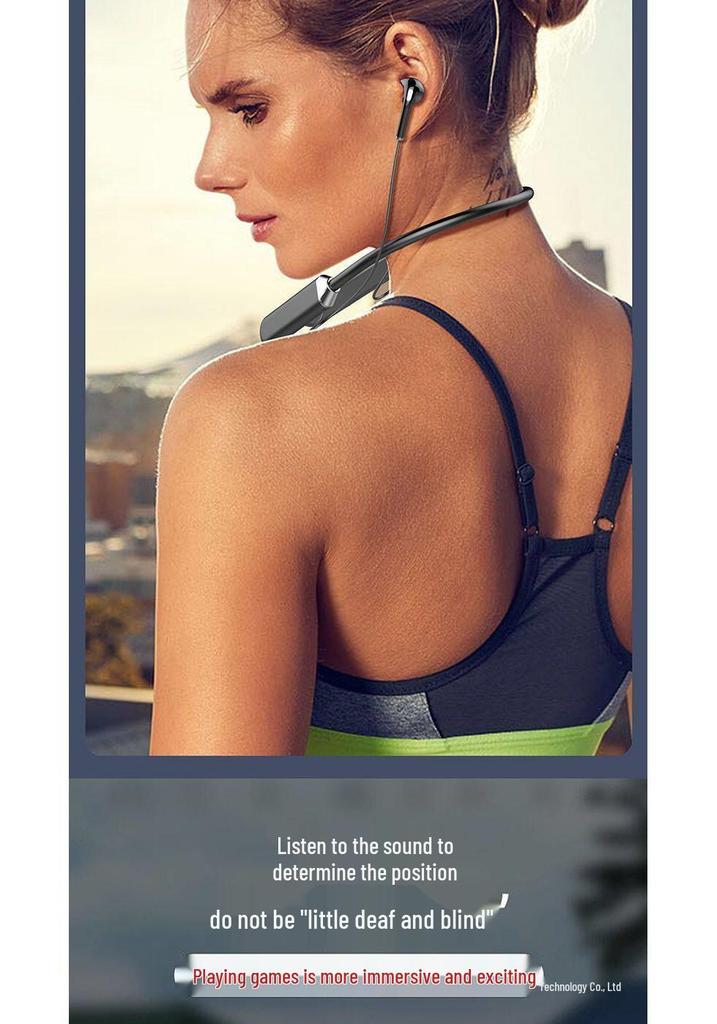 Wireless Neckband Sports Bluetooth Headset with Super Bass and Long Battery Life, Compatible with Apple, Vivo, Xiaomi, OPPO, and Huawei Devices.