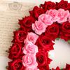 Valentine's Day Red & Pink Floral Double-Layer Heart Garland - Window & Door Decoration