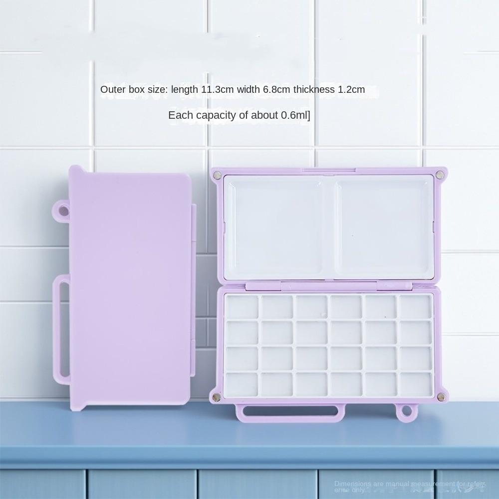 Purple Blue Travel Plastic Painting Box Mini Portable Pigment Box Watercolor Paint Subpackage