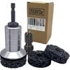 Wheel Hub Cleaning Kit,Brake Hub Cleaning Kit Includes 3 Pads,Holder and Adapter,Fits Power Drill or 1/2" Impact Driven Wrenches