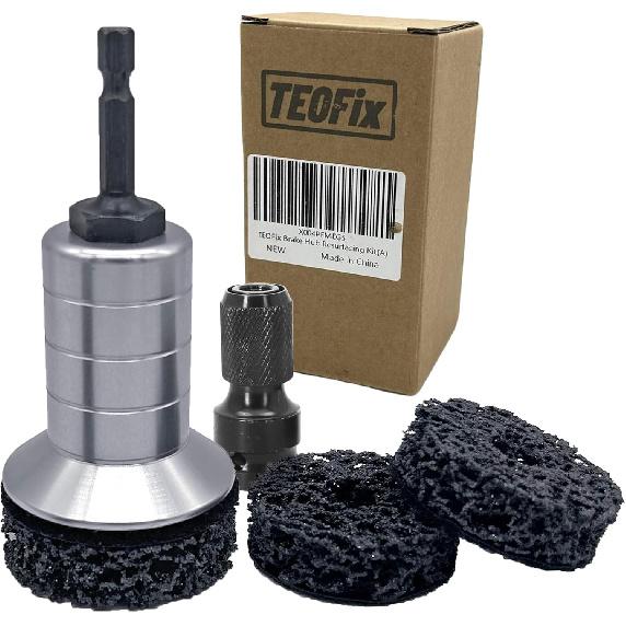 Wheel Hub Cleaning Kit,Brake Hub Cleaning Kit Includes 3 Pads,Holder and Adapter,Fits Power Drill or 1/2" Impact Driven Wrenches