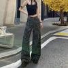 Women's High-Waisted Camouflage Cargo Jeans - Wide-Leg, Petite, Cool Street Style
