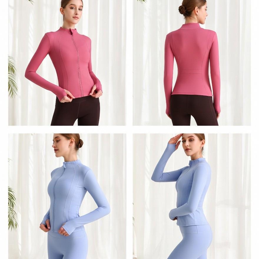Women's Slim Fit Quick-Dry Zip-Up Yoga Top - Long Sleeve & Bare Feel