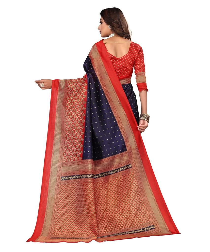 TreegoArt Fashion Women's Art Silk Daily Wear Printed Saree With Unstitched Blouse Piece - Pack Of 1