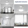 14inchs 24W Household Foldable Blade Small Exhaust Fan Electric Ceiling Fan With Light E27 Socket Invisible Ceiling Fan