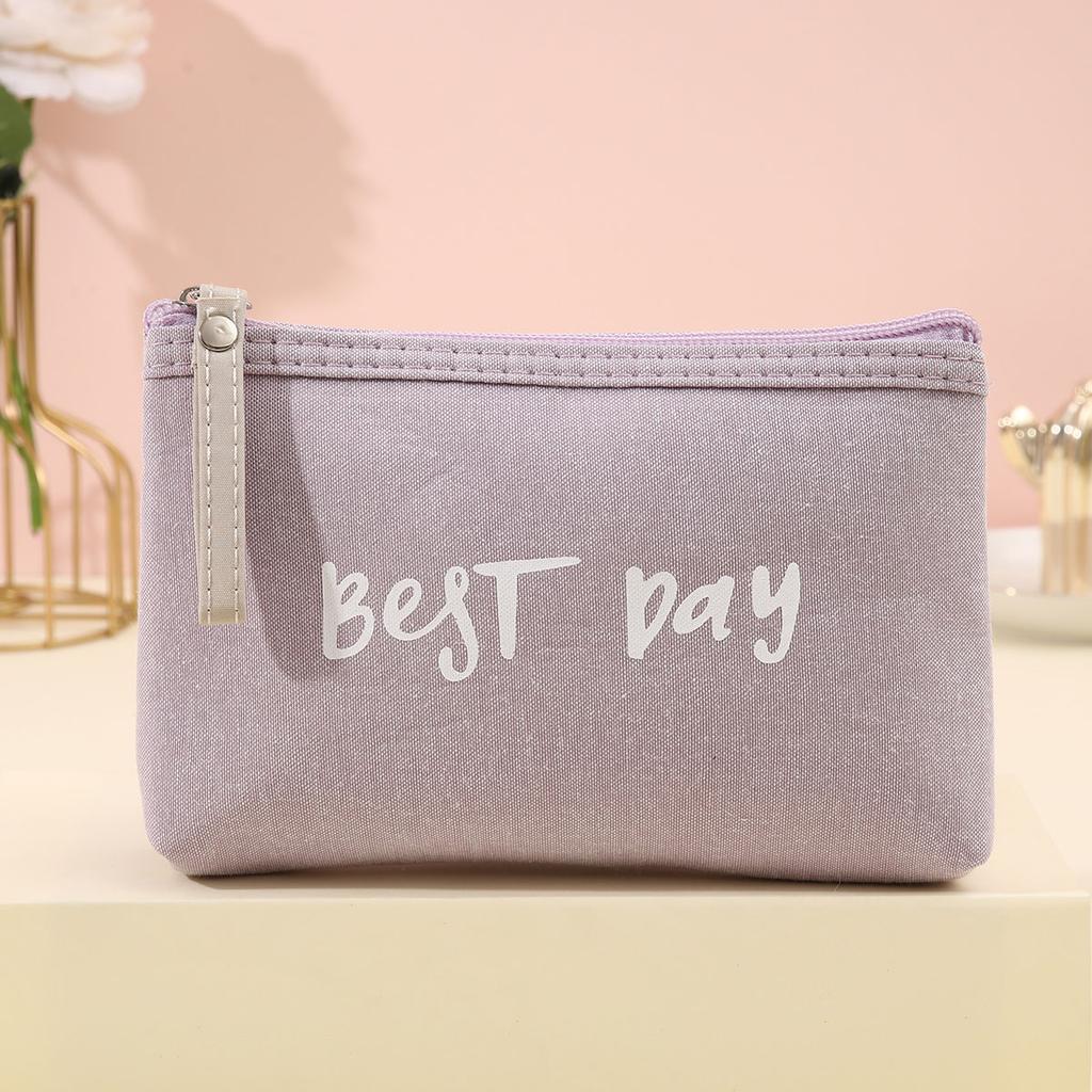 Summer travel makeup bag portable makeup storage bag for going out Canvas coin purse mobile storage bag