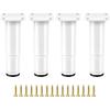 Furniture Leg - RANJI - Set of 4 - Adjustable 12–17.5 Cm - Steel - Glossy White