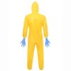 Salopetă completă cu glugă pentru bărbați, mâneci lungi, fermoar frontal, deschidere elastică, salopetă, costum hazmat, costum de Halloween