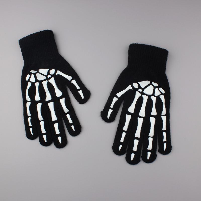 Meier Halloween decoration gloves knitting ghost claw skeleton gloves One size fits all for adults