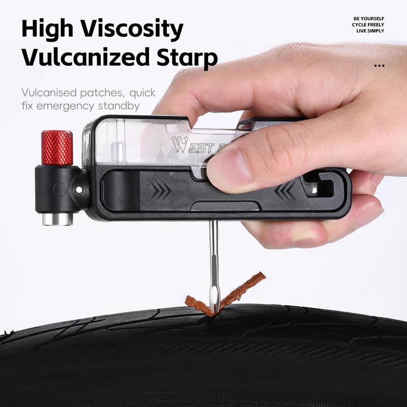 WEST BIKING Bicycle Portable Tool Kit Ratchet Wrench Tubeless Repair Kit Tyre Lever Allen Keys Set CO2 Inflator Bike Maintenance