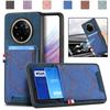 For Realme 14 Pro 5G Phone Case Retro Jean Cloth Texture Leather Back Cover with Card Holder