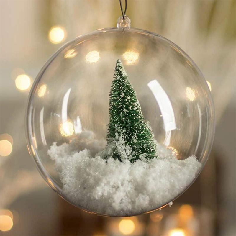 1Pcs Transparent Plastic Padded Decorative Ball for Christmas Tree Hanging Oranments Home Party Wedding Decor Suppies Navidad