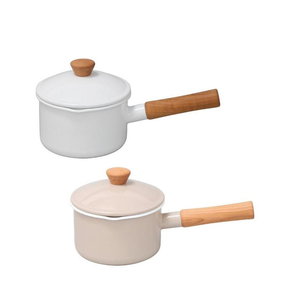 Noda Enamel Couleur Saucepan 14cm White 65317  14cm Beige 65318