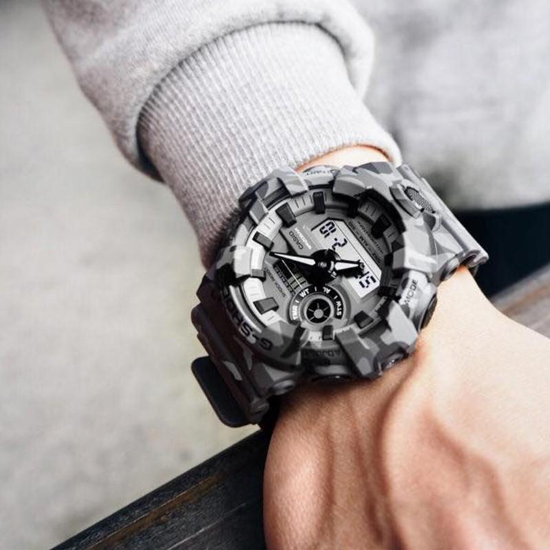 Casio Men Liquid Crystal/Analog Dual Display Series Gray Watch GA-700CM-8A GA-700CM-8A
