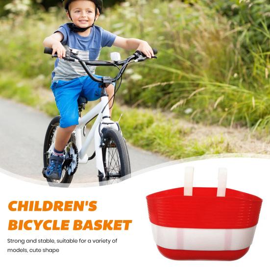 Bicycle Basket Large Capacity Bright Color Strong Load-bearing Smooth Edge Easy Installation Kids Scooter Bike Handlebar Front Storage