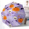 1pc Halloween Pumpkins Auto Open/Close Folding Umbrella with Reinforced 8-Rib Frame, Portable 3-Fold Compact Umbrella, Christmas