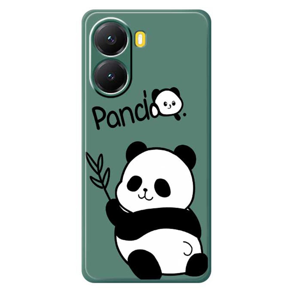 For Xiaomi Redmi Turbo 4 5G/Poco X7 Pro 5G Case Panda Pattern Printing Straight Edge TPU Phone Back Cover