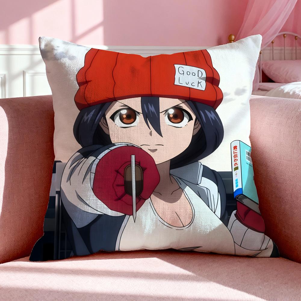 Anime U‑Undead Unluck Cushion Cover Breathable Linen Pillowcase Summer Odorless Eco-Friendly Invisible Zipper Washable