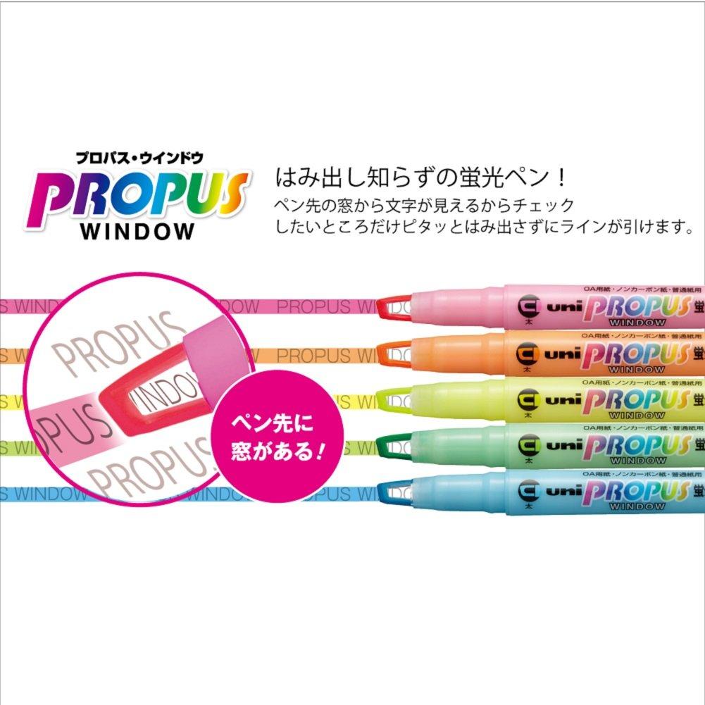 Mitsubishi Pencil Window 5 6cm X 14cm Pro-Pass Highlighter, Colors, PUS-102T.5C,