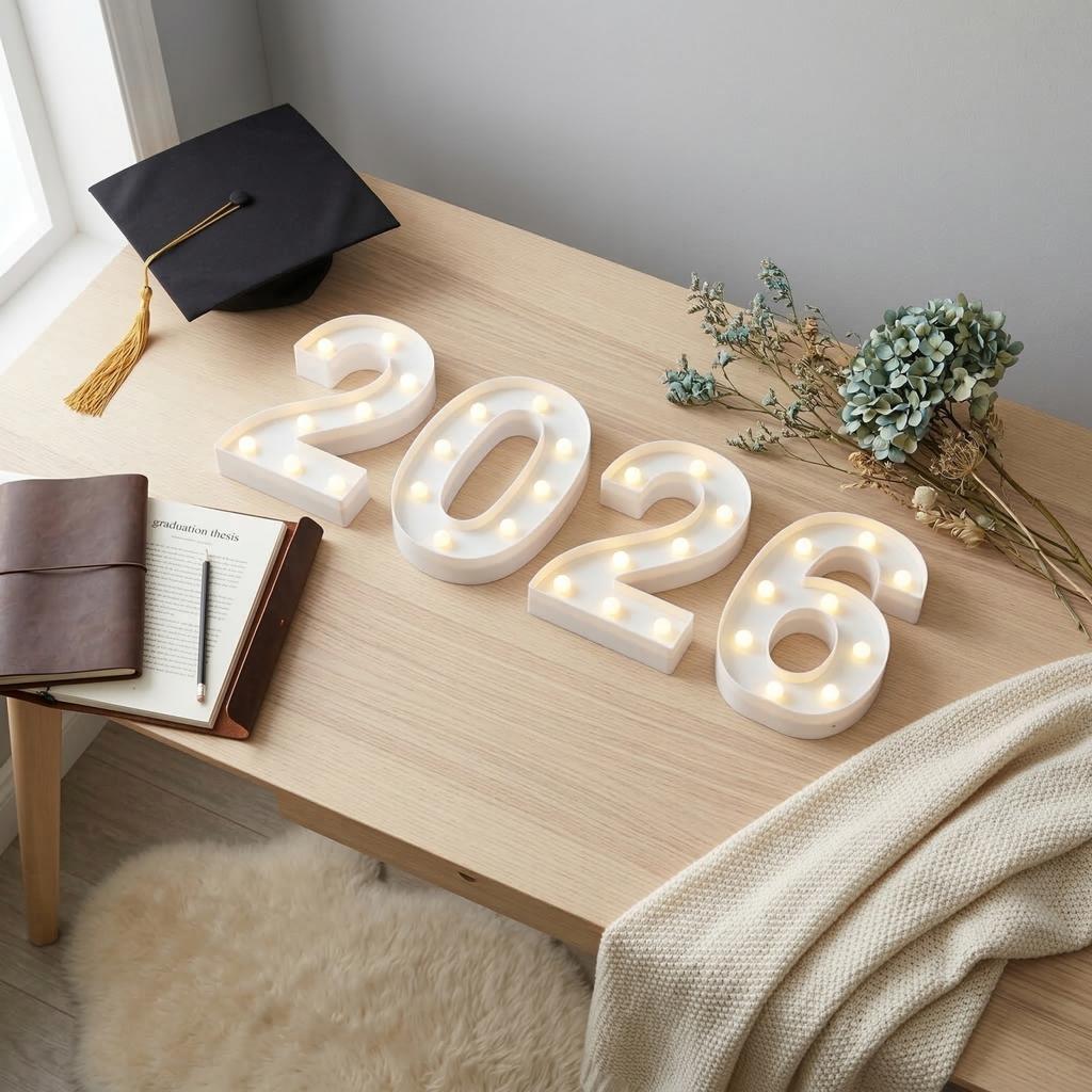 2026 Abschluss 22cm LED Leuchtet im Dunkeln Digitale Schreibtischlampe