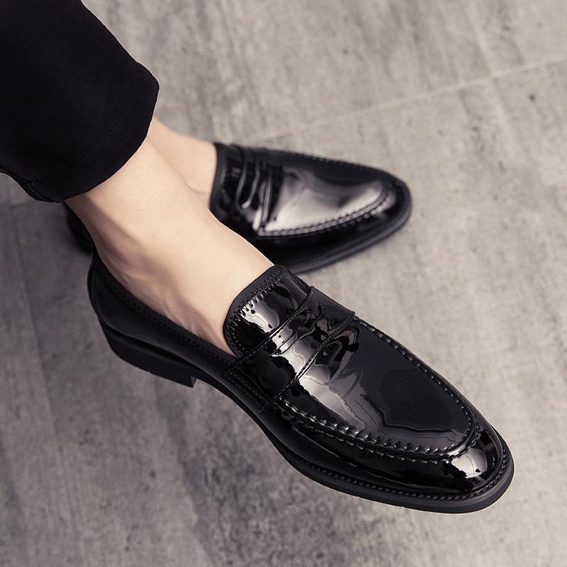 Fashion Lacquer Leather Men's Loafers Versatile Fashion Designer Style Wedding Party Outdoor Leisure Business Men's Shoes Plus Size 48