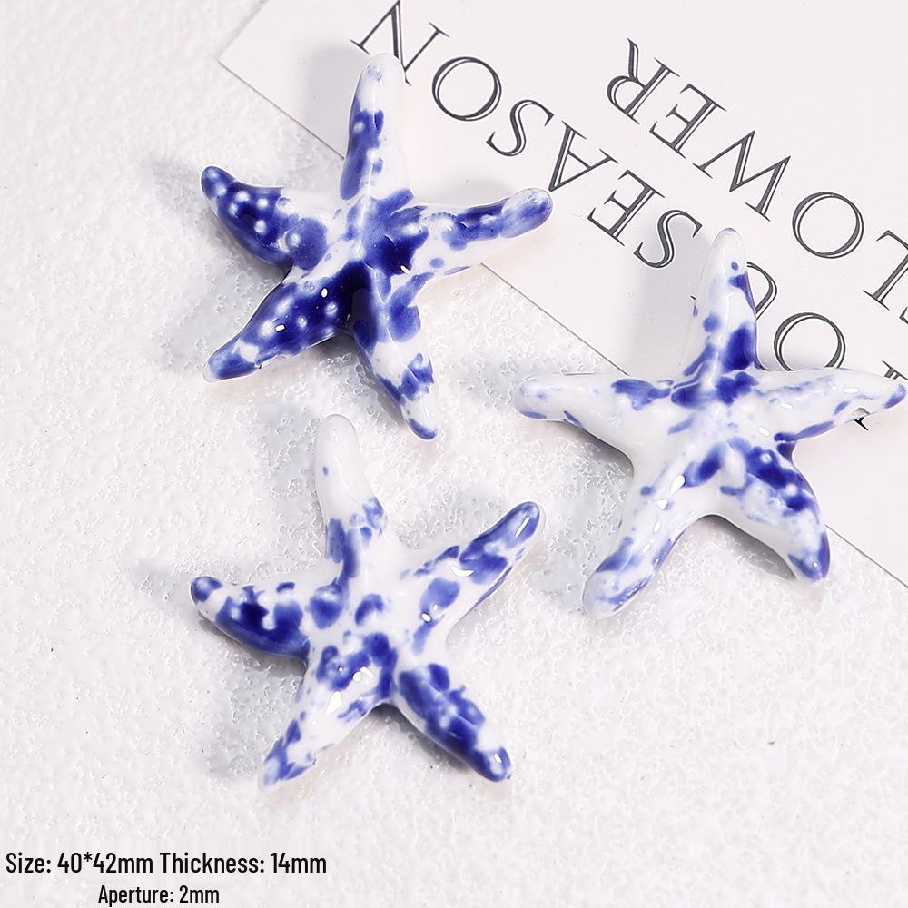 Hand-Painted Ocean Ceramic Beads: Tropical Fish, Starfish, and Seashell Shapes for DIY Jewelry
