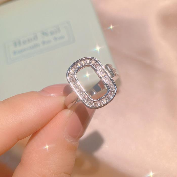 New Simple Geometry Wedding Ring Club Ring Crystal Necklace Earrings