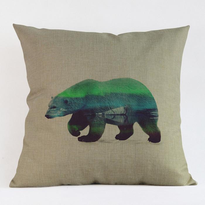 Animal Landscape Special Design Style Throw Pillow Case Rabbit Wolf Dog Elk Home Decor Living Room Sofa Cushion Cover Cojines