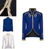 Blazer Lussuoso da Uomo Principe di Palazzo Ricami Dorati Giacca Slim Fit per Divertimento di Halloween