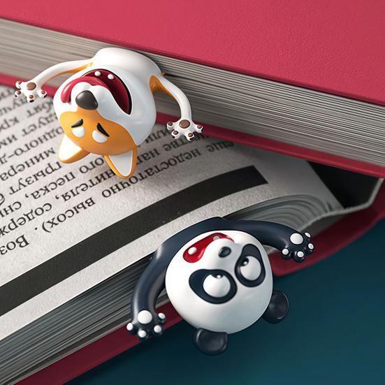 3D Tier Lesezeichen Niedliche PVC Cartoonfigur Lesezeichen für Kinder Leser Lustige Schreibtischdeko Geburtstagsweihnachtsgeschenk für Schüler Buchliebhaber