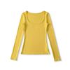 American Spice U-Neck Snowflake Cashmere Long-Sleeve Women's Slim Fit T-Shirt for Spring/Autumn