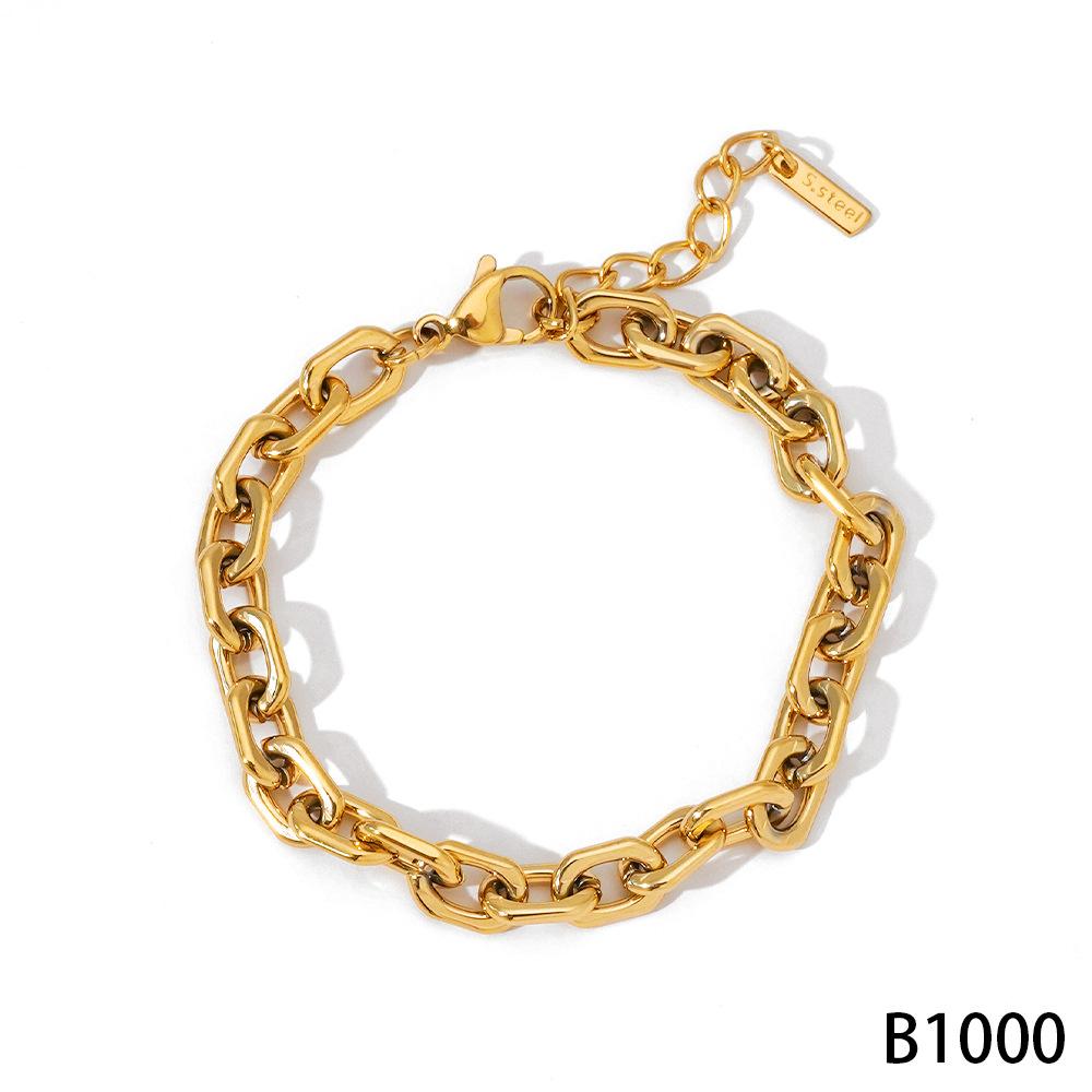 Minimalist New Arrival 18K Gold Plated Bracelets Geometric Stainless Steel Chain Bracelets Jewelry Gift for Women