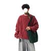 Retro heavy texture crew neck knitted sweater men's and women's autumn and winter design simple loose couple pullover top
