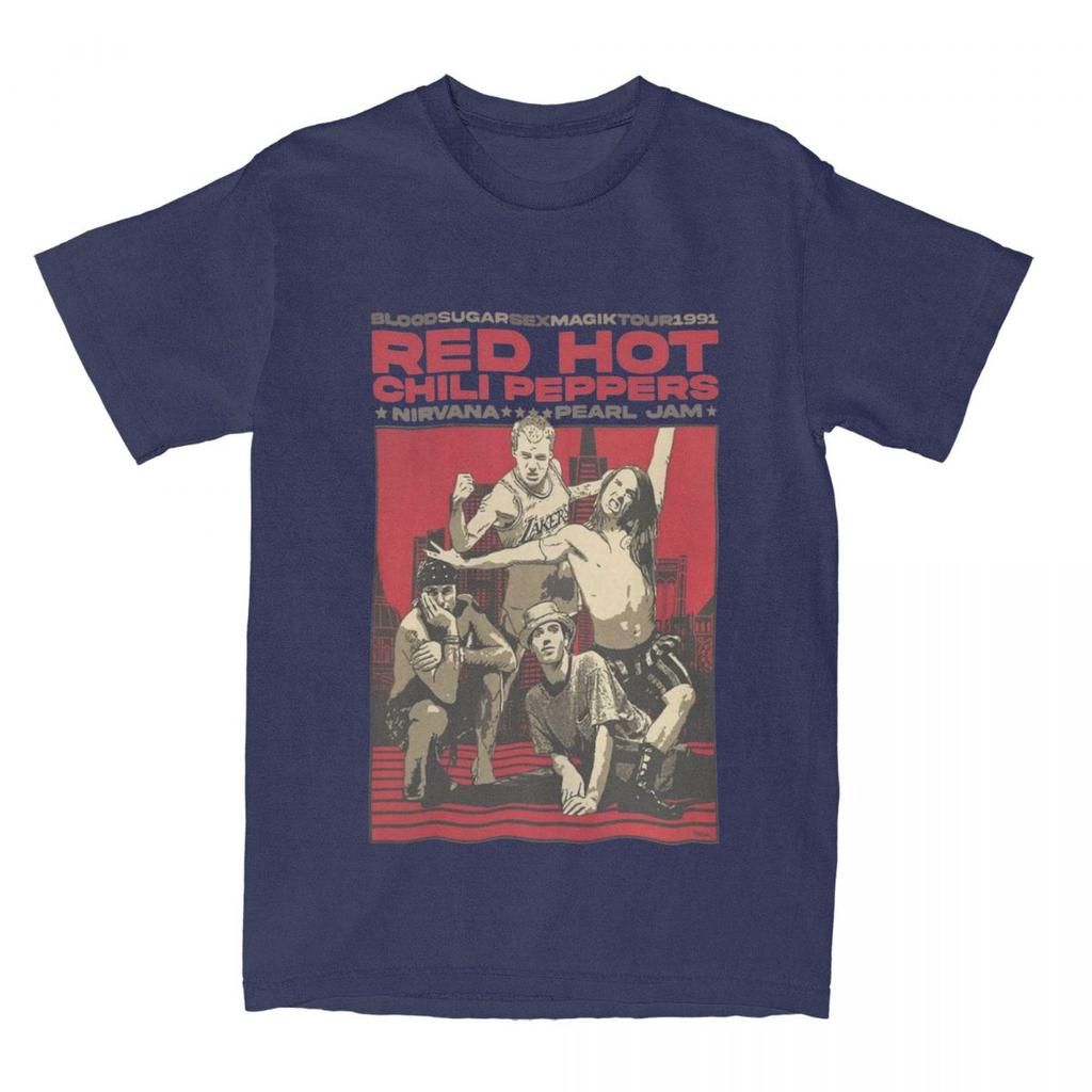Red Hot Chili Peppers Rock Band T Shirts Accessories Men Women's Cotton Vintage Tees Short Sleeve Clothes Unique