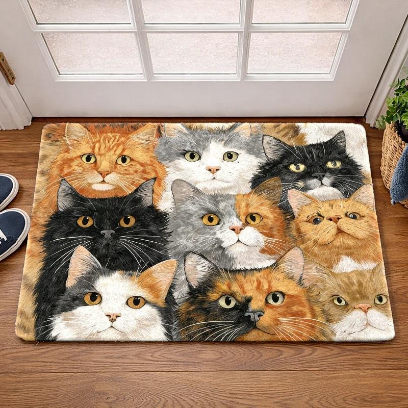 Cute Cat Bathroom Floor Mat Imitation Cashmere Floor Mat Household Bathroom Door Absorbent Foot Mat