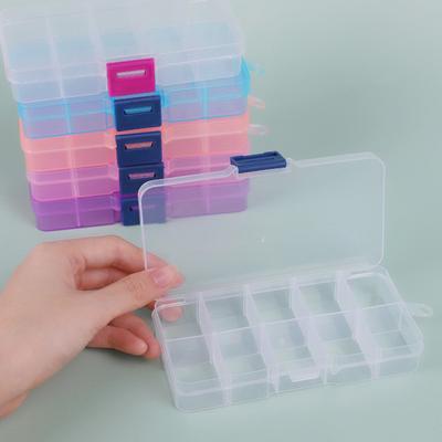 Boîte de rangement de bijoux, conception de grille, stockage 6 Styles pratiques, 10 diviseurs, équipement de pêche pour l'extérieur, 2 pièces/ensemble