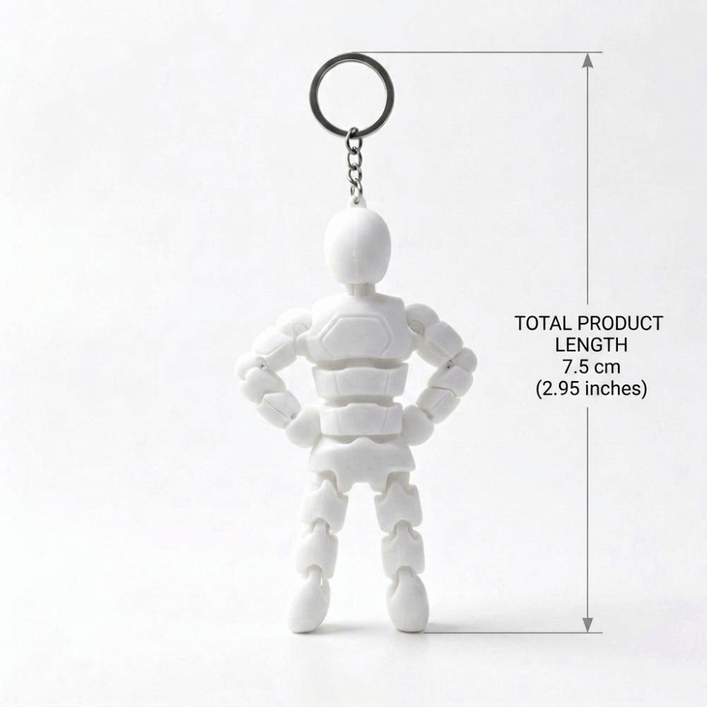 Movable Joints 3D Printed Keychain Creative Styling Stress Relief Toy Hanging Ornament Pendant