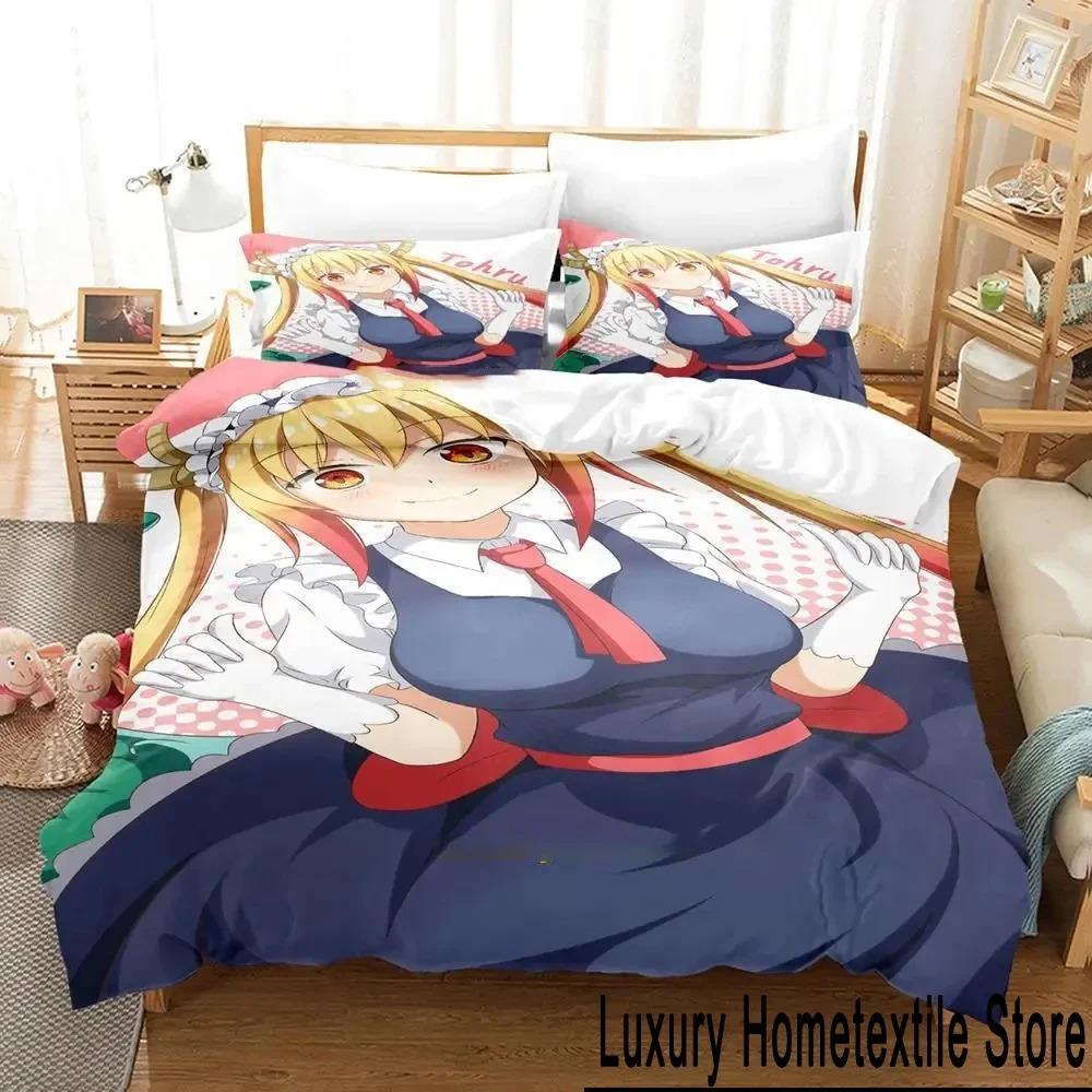 

Anime Miss Kobayashi s Dragon Maid Bedding Set Duvet Cover Bed Set Quilt Cover Pillowcase Comforter king Queen Size Boys Adult 70x133cm 2pcs