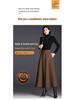 Women's Woolen Wide-Leg Cropped Pants - High-Waisted, Plus Size, Black Palazzo for Autumn/Winter 2025