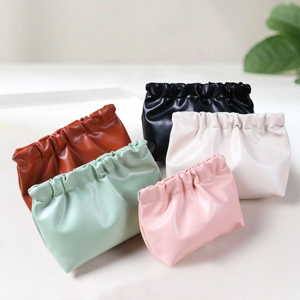 Pu Leather Lipstick Storage Bag Makeup Bag Leaf Spring Bag Small Item Bag Coin Purse  Outdoor