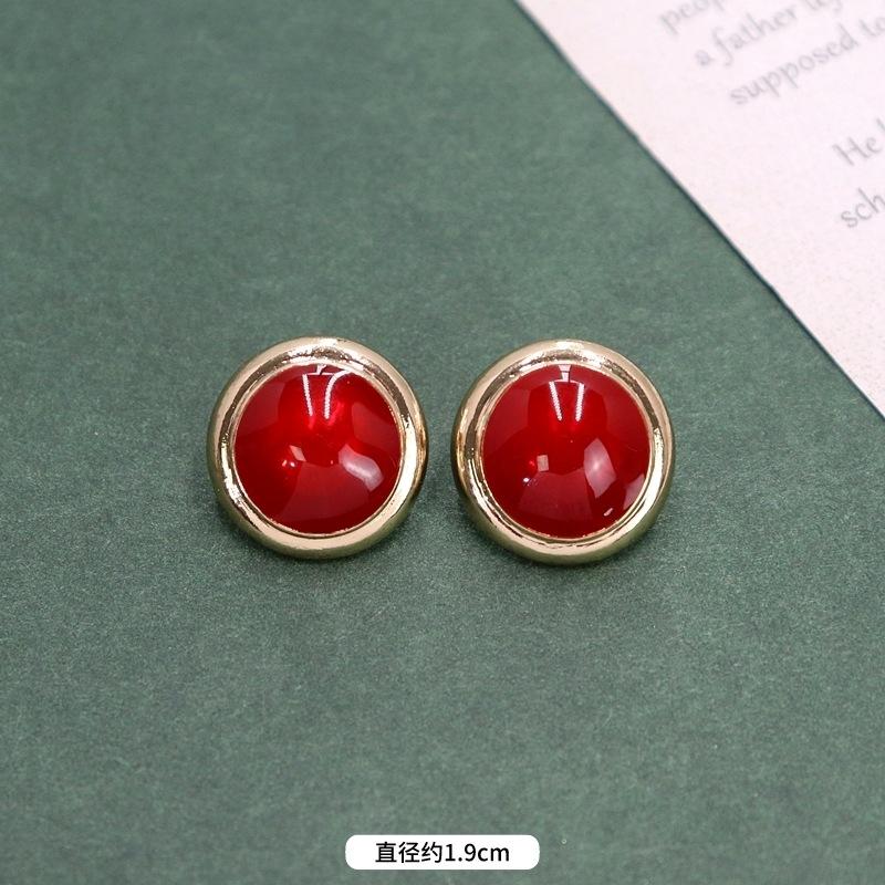 

Французские элегантные красные серьги-пусеты высокого класса женские западные ретро придворные эмалевые средневековые серьги игла из серебра s925